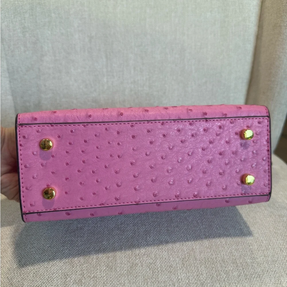 Pink Ostrich-effect Handbag - Picture 8 of 11